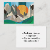 GebirgslandschaftsRetro Visitenkarte (Vorne/Hinten)