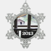 Gebirgsleben • Montana Schneeflocken Zinn-Ornament (Vorderseite)