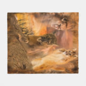 Gebirgslöwecougar-Tiercollagen-Fleece-Decke Fleecedecke (Vorderseite (Horizontal))