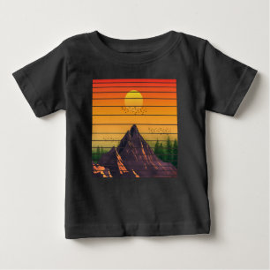 GEBIRGSNATUR VINTAGE SONNENUNTERGANG LANDSCHAFT BABY T-SHIRT