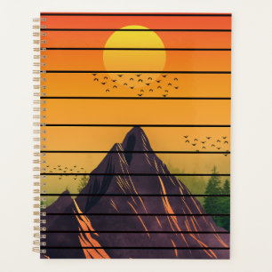 GEBIRGSNATUR VINTAGE SONNENUNTERGANG LANDSCHAFT  PLANER