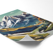 Gebirgspender mit farbenfrohen Farben Poster (Ecke)