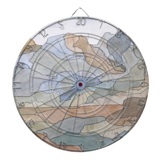 Gebirgsregionen Aquarellbahn Printmedien Dartscheibe (vorne)