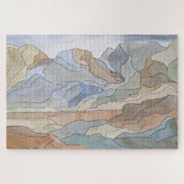 Gebirgsregionen Aquarellbahn Printmedien Puzzle