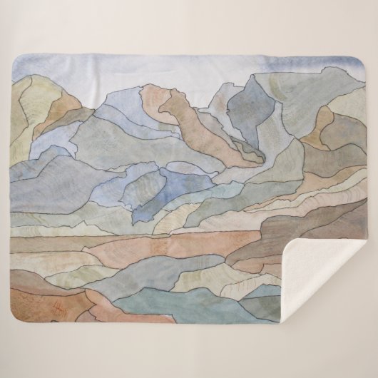 Gebirgsregionen Aquarellbahn Printmedien Sherpadecke (Vorderseite (Horizontal))