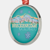 Gebirgsschneeflockeverzierung Breckenridges Silbernes Ornament (Links)