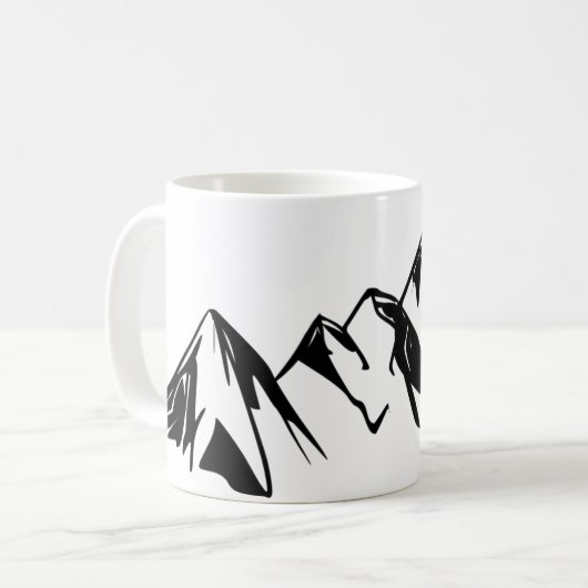 Gebirgsschwarze u. weiße Tasse (Vorderseite Links)