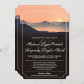 GebirgsSilhouette-Abends-Sonnenuntergang-Hochzeit Einladung (Vorne/Hinten)