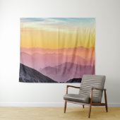 Gebirgssonnenaufgang Friedlich farbenfroh inspirie Wandteppich (Beispiel (Horizontal))