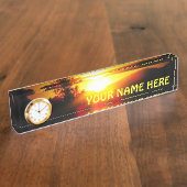 Gebirgssonnenuntergang mit Ihrem Namen Namensplakette (Seite)