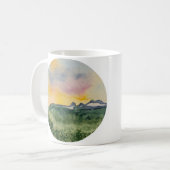 Gebirgssonnenuntergang-Tasse Kaffeetasse (Vorderseite Links)