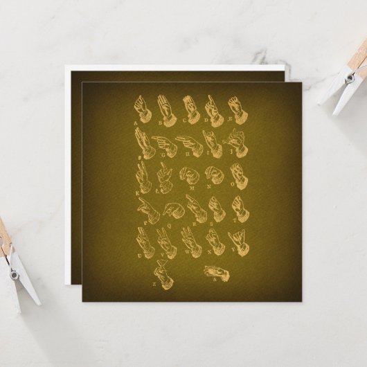 Gebirgssprache Alphabet Antik Vintages Grün Karte (Vorderseite/Rückseite Beispiel)