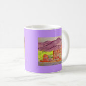 Gebirgsstadt Aquarellskizze Kaffeetasse (VorderseiteRechts)