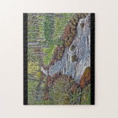 Gebirgsstrom-Acrylmalerei-Puzzlespiel Puzzle (Vertikal)