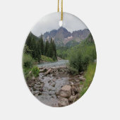 Gebirgsstrom - kastanienbraune Bell Keramik Ornament (Rechts)