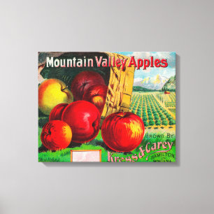 Gebirgstal Apple LabelHamilton, M.Ü. Leinwanddruck