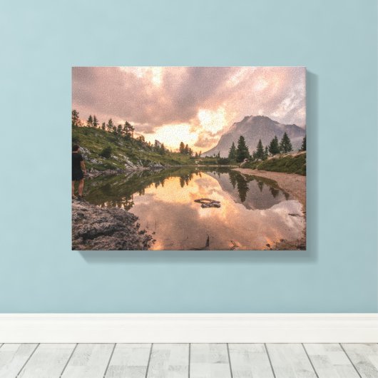 Gebirgsteich mit eingewickelter Leinwand (Insitu (Holzboden))