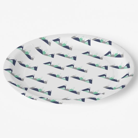 GebirgsThemed Baby-Duschen-Papier-Teller Pappteller (Schrägansicht)