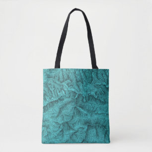 Gebirgstopographische Karte Blau Tasche