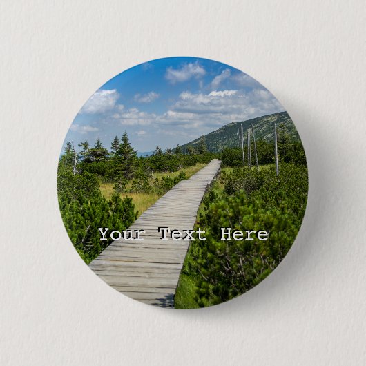 GebirgsTundra-hölzerne Weg-Landschaft Button (Vorderseite)