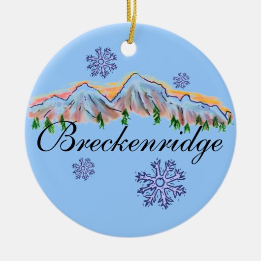 Gebirgsverzierung Breckenridges Colorado Keramikornament (Vorne)