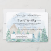 Gebirgswald Bäume Wasserfarbe virtuelle Hochzeit Einladung (Vorderseite)