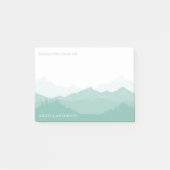 Gebirgswald mit Namensgroßem Post-it Klebezettel (Vorderseite)