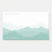 Gebirgswald mit Namensgroßem Post-it Klebezettel (Vorderseite)