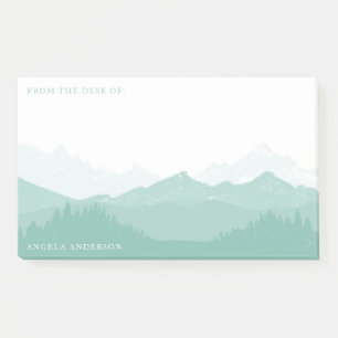 Gebirgswald mit Namensgroßem Post-it Klebezettel