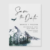 Gebirgswald Save the Date Magnetkarte (Vorderseite)