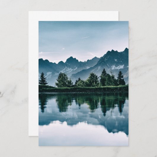 Gebirgswaldreflexion Dankeskarte (Vorne/Hinten)