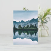 Gebirgswaldreflexion Dankeskarte (Stehend Vorderseite)