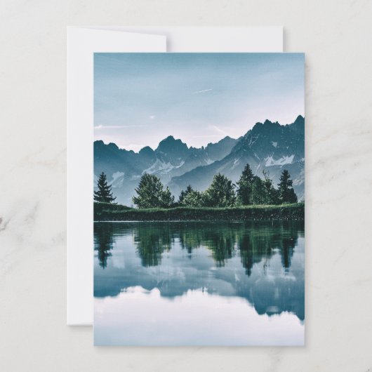 Gebirgswaldreflexion Dankeskarte (Vorderseite)