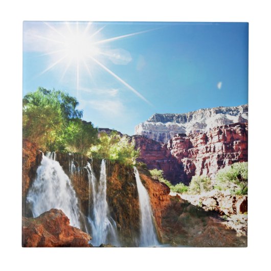 Gebirgswasserfall Fliese (Vorderseite)