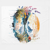 Gebirgszene Watercolor Fleecedecke (Vorderseite (Horizontal))