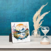 Gebirgszene Watercolor Fotoplatte (InSitu)