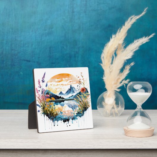 Gebirgszene Watercolor Fotoplatte (InSitu)