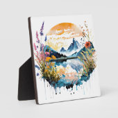 Gebirgszene Watercolor Fotoplatte (Vorderseite)