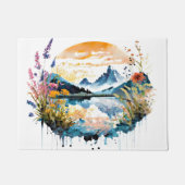 Gebirgszene Watercolor Fußmatte (Vorderseite)