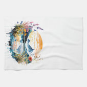 Gebirgszene Watercolor Geschirrtuch (Horizontal)