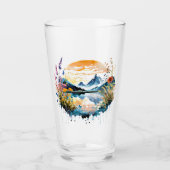 Gebirgszene Watercolor Glas (Vorderseite)