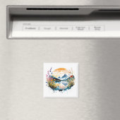 Gebirgszene Watercolor Magnet (In Situ (Geschirrspüler))