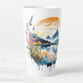 Gebirgszene Watercolor Milchtasse (Vorderseite)