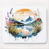 Gebirgszene Watercolor Mousepad (Vorne)