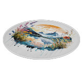 Gebirgszene Watercolor Schneidebrett (Ecke)