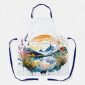 Gebirgszene Watercolor Schürze (Vorderseite)