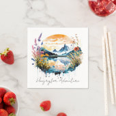 Gebirgszene Watercolor Serviette (Beispiel)