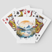 Gebirgszene Watercolor Spielkarten (Rückseite)