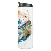 Gebirgszene Watercolor Thermosbecher (Nach rechts gedreht)