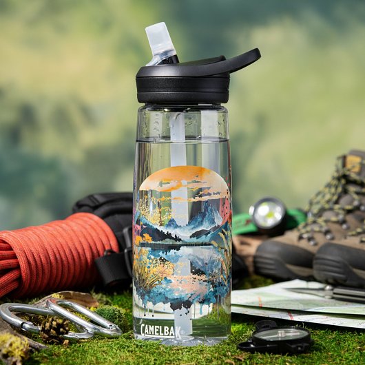 Gebirgszene Watercolor Trinkflasche